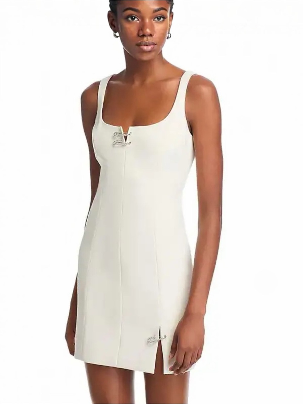 Cinq à Sept Women's Toira White Rhinestone Pin Embellished Bodycon Mini Dress NE